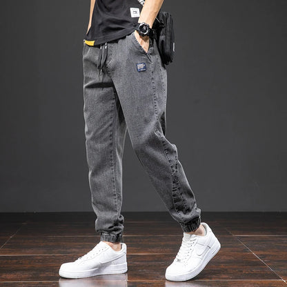 Cargo Jeans Men – Streetwear Denim Jogger Pants, Baggy Harem Style, Plus Size, Ideal for Spring and Summer