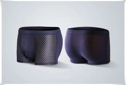 4PCS Lot Men's Boxers – Bamboo Fiber, Breathable Hole Design, Large Size, Comfortable Underwear Shorts