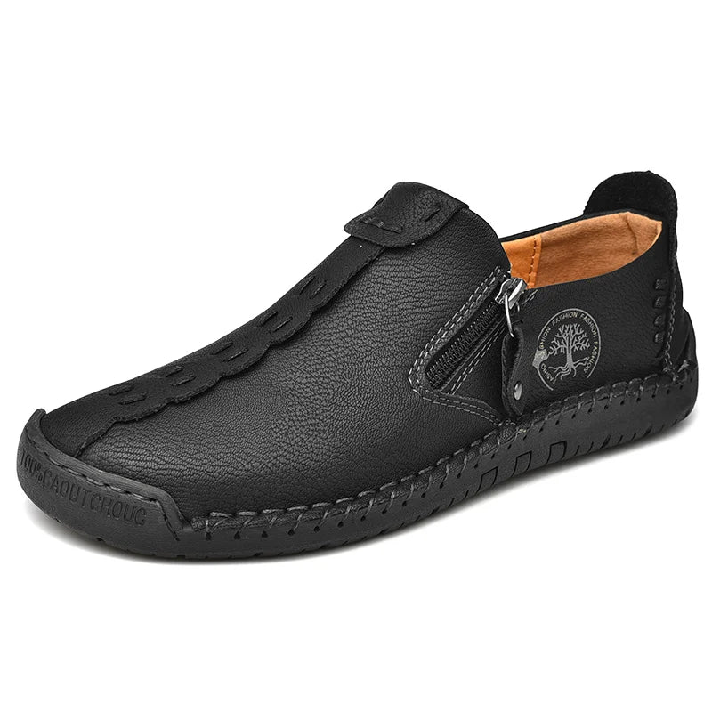 Handmade Leather Shoes – Casual Slip-On Loafers, Breathable Leather Shoes for Men, Flats, Hot Sale Moccasins, Tooling Shoes, Plus Size for Men