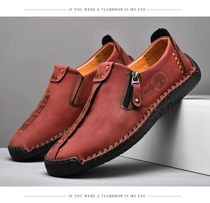 Handmade Leather Shoes – Casual Slip-On Loafers, Breathable Leather Shoes for Men, Flats, Hot Sale Moccasins, Tooling Shoes, Plus Size for Men