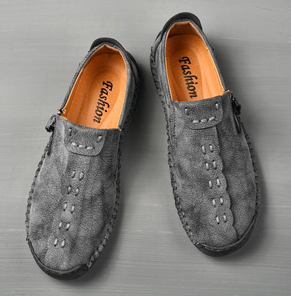 Handmade Leather Shoes – Casual Slip-On Loafers, Breathable Leather Shoes for Men, Flats, Hot Sale Moccasins, Tooling Shoes, Plus Size for Men