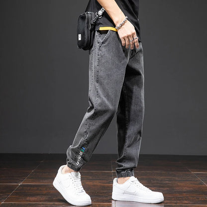 Cargo Jeans Men – Streetwear Denim Jogger Pants, Baggy Harem Style, Plus Size, Ideal for Spring and Summer