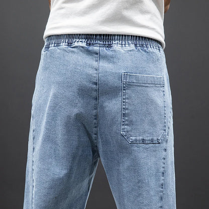 Cargo Jeans Men – Streetwear Denim Jogger Pants, Baggy Harem Style, Plus Size, Ideal for Spring and Summer