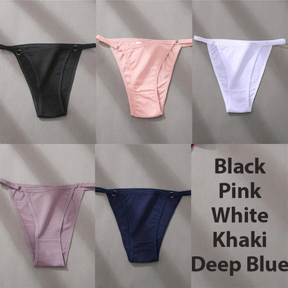 5PCS Set Sexy Cotton Panties – Women's Lingerie, Soft Underwear, Hoop Design Waistband, Briefs, Intimate Bikini Style