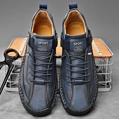 Handmade Leather Shoes – Casual Slip-on Loafers, Breathable Leather Flats for Men, Fashion Moccasins, Tooling Shoes, Plus Size