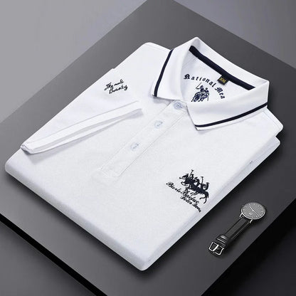 Men's Embroidered Polo Shirts – Short Sleeve Luxury Top With Lapel, Casual And Breathable, Lightweight T-Shirt For Men