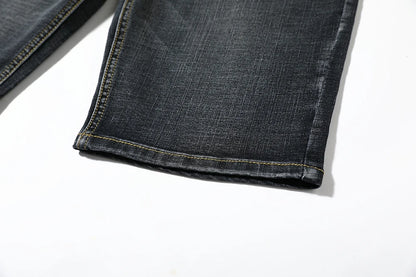 Men's Shorts Jeans – Denim Stretch Pants, Dark Blue, Fashion Design, Slim Straight Fit, Summer Shorts for Men