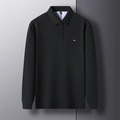 Men's Casual And Fashionable Embroidered Polo Shirt – Long Sleeved, Comfortable, Breathable, And Versatile Summer Top