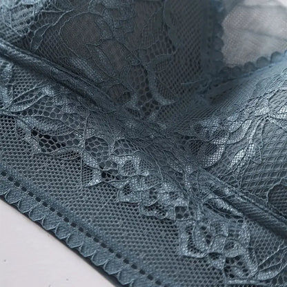 Women's Lace Bra – Perspective Bralette, Push Up Ice Silk Deep V Bra, Sexy Lingerie Tops, Plus Size Cup
