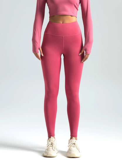 Women's Solid High Waist Sports Leggings – Breathable, Comfortable, Quick Dry, Skinny Fit, Yoga, Running, Sportswear