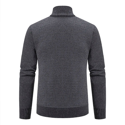 Knitwear Men's Stand-up Collar Thick Warm Cardigan Sweater – Loose Fit, Casual Winter Coat