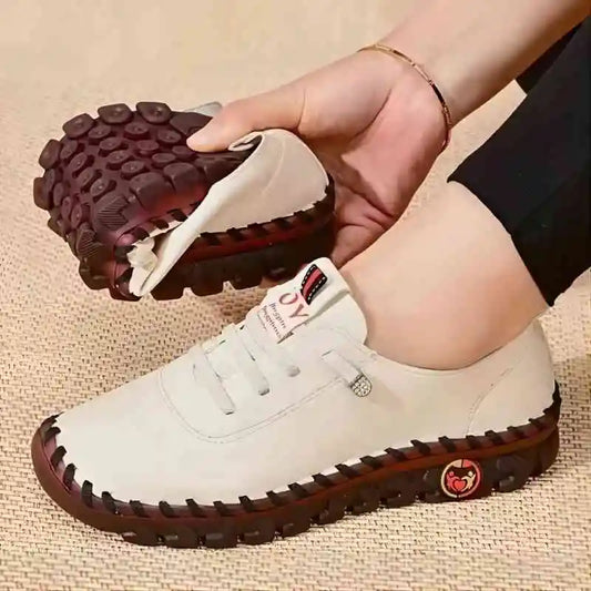 New Soft-Soled Retro Roman Shoes – Breathable Stitching Design, Muffin Bottom, Plus Size Women’s Single Shoes for Spring and Summer