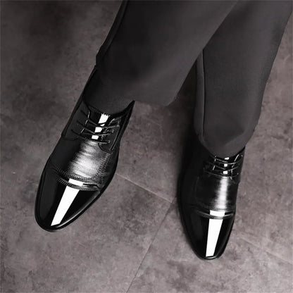 Dress Shoes – Business Oxfords Patent Leather Dress Shoes, Classic Loafers, Formal Derby Shoes for Men
