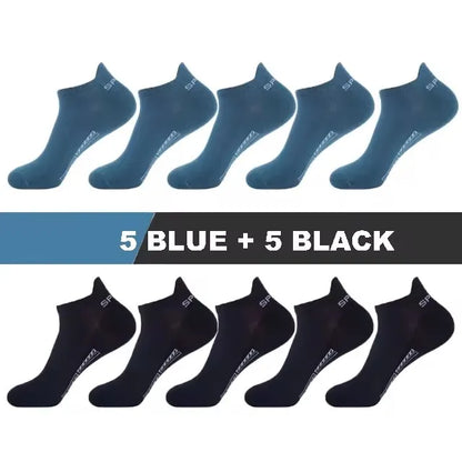 10 Pairs Men's Socks – High Quality, Women's Low Cut Round Neck, Ankle Socks, Sports Mesh, Breathable, Summer Autumn Boat Socks