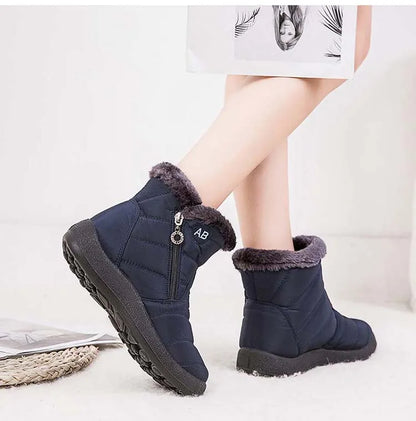 Boots Comfortable Women's Boots – Waterproof Shoes with Zipper, Soft Fur Winter Boots for Women, Botas Mujer Snow Shoes