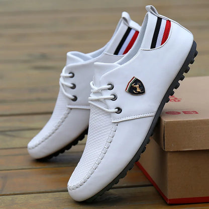 Casual Small Leather Shoes – Trendy and Versatile, Wear-Resistant Bean Shoes, Small White Shoes for Men, Spring and Autumn Men's Footwear