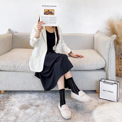 Warm Outdoor Shoes Plush Design British Style White Snow Boots Ladies' Casual Flats New Women's Winter