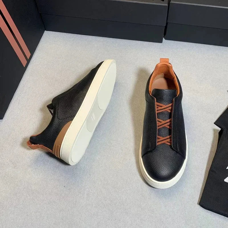 From The Factory Top Layer Cow Leather Breathable Summer Casual Shoes Luxury Deer Skin Board Versatile New Men's Shoes