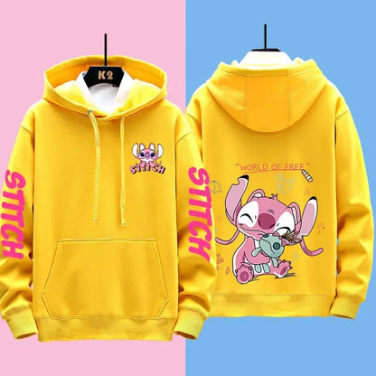 Disney Stitch Couple Hoodies – Matching Outfits for Men & Women, Casual Sweatshirts & Hooded Jackets