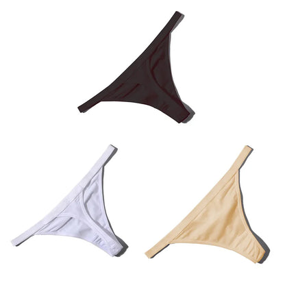 3PCS Sexy Cotton Thongs – Low Waist, Seamless, Breathable, Comfortable Women's G-String Underwear