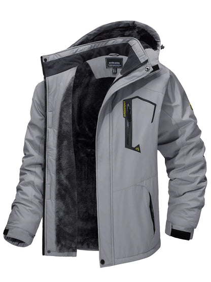 Fleece Lining Mountain Jackets – Men's Hiking Jackets, Outdoor Removable Hooded Coats, Ski Snowboard Parka, Winter Outwear