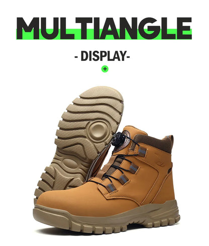 Waterproof Safety Boots Men - Indestructible Steel Toe Work Boots, Anti-smash, Stab-resistant Safety Shoes, Biker Botas Para Hombre