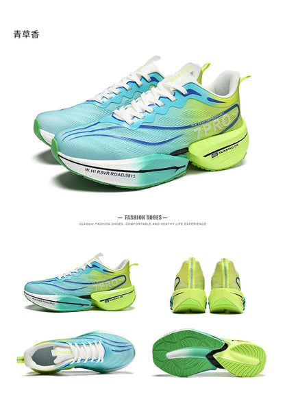 Specialty Carbon Plate Sports Running Shoes – Marathon Air Cushion, Men’s Breathable, Lightweight, Women’s Comfortable Nonskid Sneakers