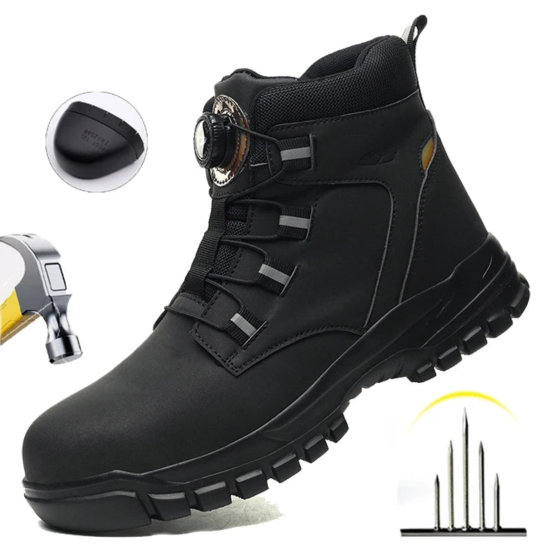 Waterproof Safety Boots Men - Indestructible Steel Toe Work Boots, Anti-smash, Stab-resistant Safety Shoes, Biker Botas Para Hombre