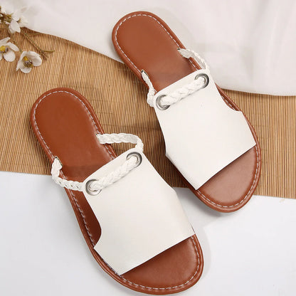 Square Head Cross Flat Summer Sandals – Simple Flip-flops, Women’s Wear Slippers, Beach Slippers