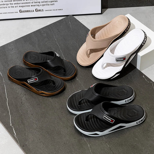 Outdoor Flip Flops – Non-slip Indoor Bathroom Couple Leisure Beach Shoes, Sandals Fashion Men’s Slippers Summer