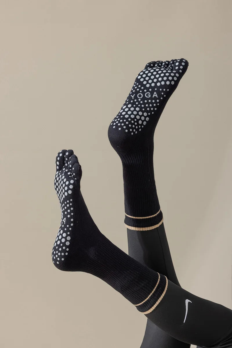 Five Toe Silicone Non-Slip Yoga Socks – Soft, Breathable, Ballet Dance, Fitness, Sports, Anti-Slip Pilates Socks for Ladies