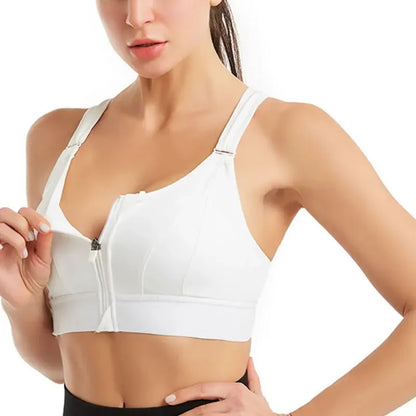 Sports Bras Front Zipper Adjustable Strap Shockproof