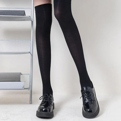 Solid Color Long Socks – Japan Style School Girls Thigh High Stockings, Lolita Kawaii Cute Knee High Socks