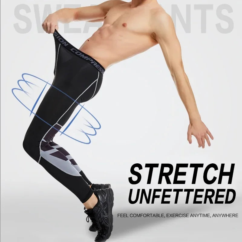 Men's Lycra Compression Pants – Cycling, Running, Basketball, Soccer, Elastic Sweatpants, Fitness Tights, Legging Trousers, Rash Guard