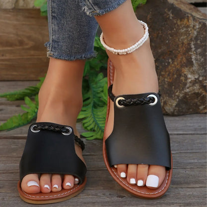 Square Head Cross Flat Summer Sandals – Simple Flip-flops, Women’s Wear Slippers, Beach Slippers