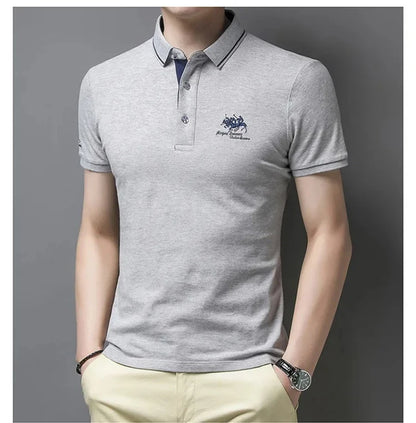 Men's Embroidered Polo Shirts – Short Sleeve Luxury Top With Lapel, Casual And Breathable, Lightweight T-Shirt For Men