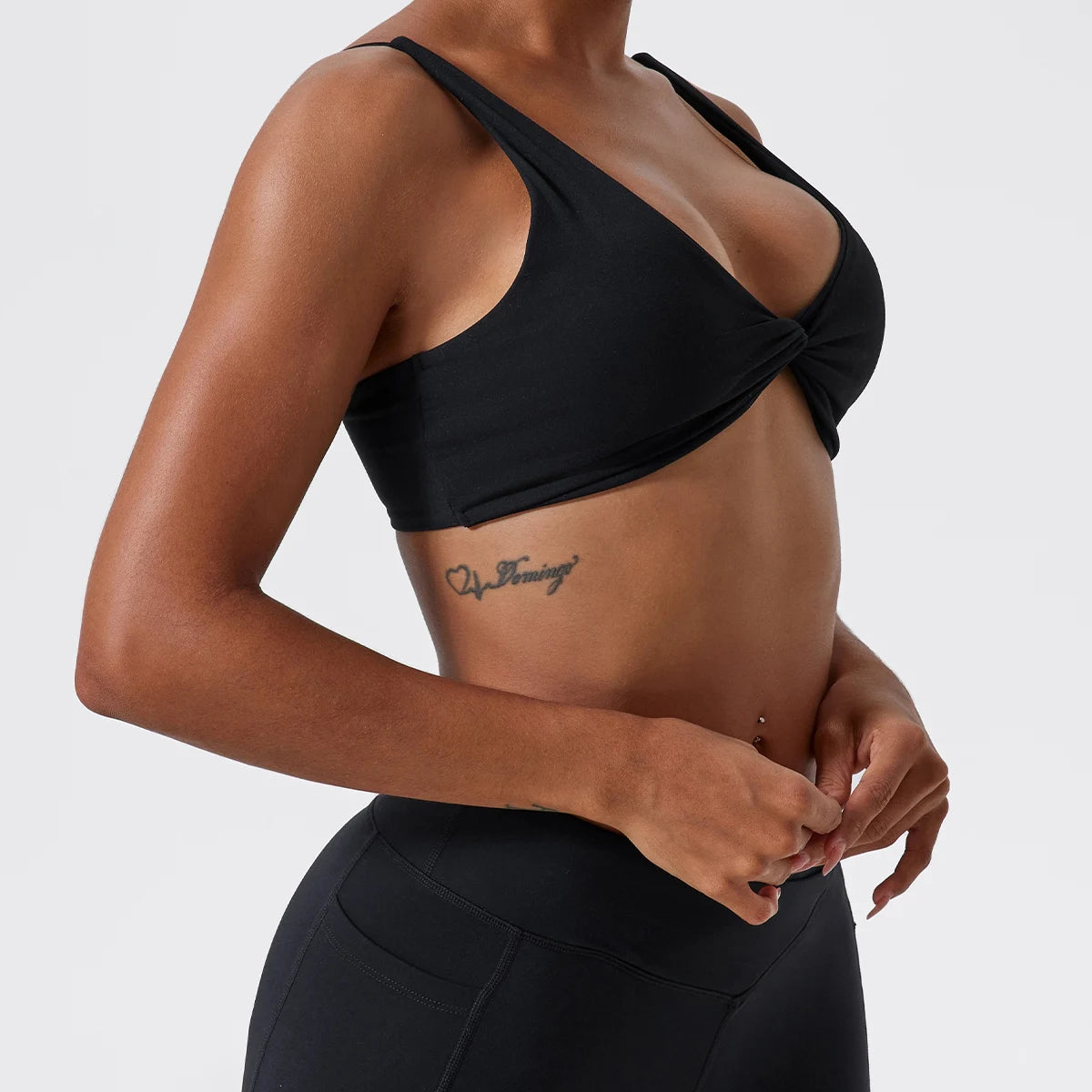 Shock-absorbing and push-up sports bra