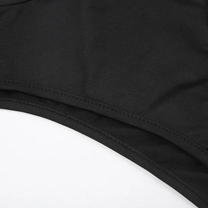 Black Hollow Out Bodysuit – Rave Clubwear, Backless, Sexy Streetwear Jumpsuit