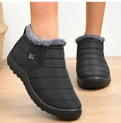 Sneakers – Soft Waterproof Fashion Winter Shoes for Women, Solid Color Comfortable Casual Non-Slip Outdoor Sneakers