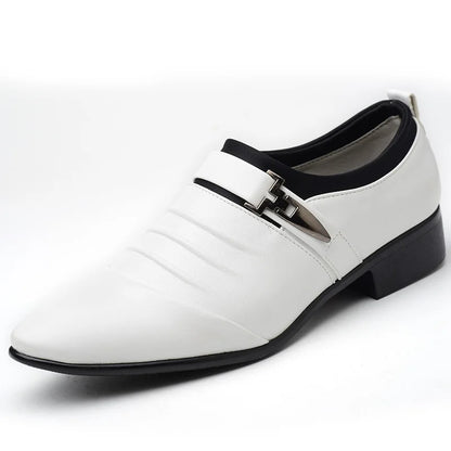 Classic Dress Shoes – Slip-on Black Leather Shoes for Men, Plus Size, Pointed Toe, Business Casual, Formal Shoes for Wedding