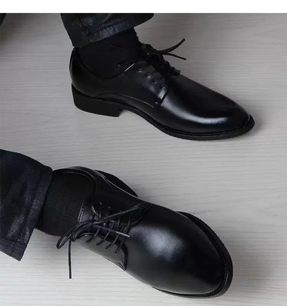 British Casual Business Formal Leather Shoes – Men’s Heightening Single Shoes, Casual Shoes for Suit, Spring and Autumn