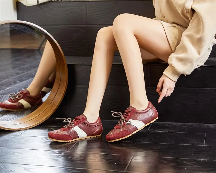 Training Shoes Female Genuine Leather - New Spring Flat Sneakers Ladies Casual Forrest Gump Shoes Women