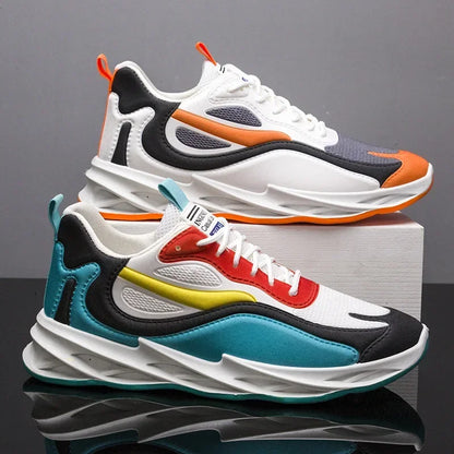Trendy Men's Sports Shoes – Cushion Running Sneakers, Outdoor Leisure, Walking, Jogging Trainers, Soft Sole, Breathable Footwear