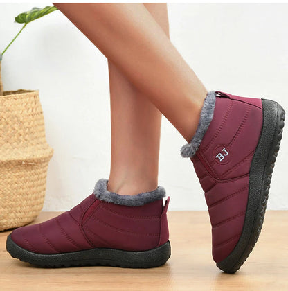Sneakers – Soft Waterproof Fashion Winter Shoes for Women, Solid Color Comfortable Casual Non-Slip Outdoor Sneakers