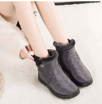 Boots Comfortable Women's Boots – Waterproof Shoes with Zipper, Soft Fur Winter Boots for Women, Botas Mujer Snow Shoes