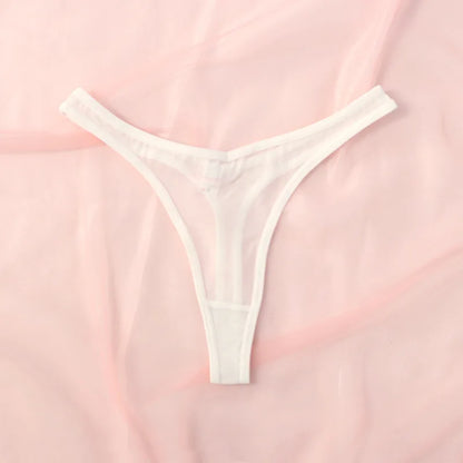 Seamless Tiny Thong Panties – Sexy Translucent Mesh, Soft T-Back, Tangas Lingerie for Women