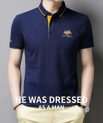 Men's Embroidered Polo Shirts – Short Sleeve Luxury Top With Lapel, Casual And Breathable, Lightweight T-Shirt For Men