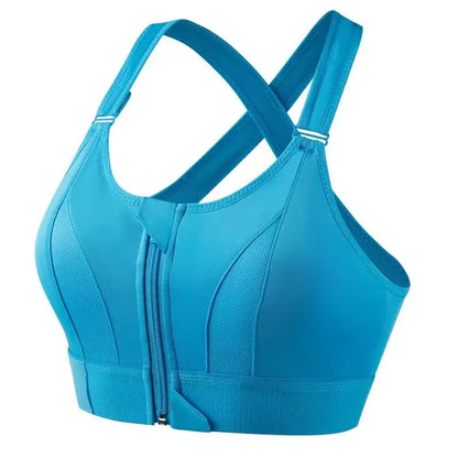 Sports Bras Front Zipper Adjustable Strap Shockproof