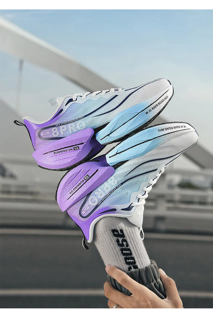 Specialty Carbon Plate Sports Running Shoes – Marathon Air Cushion, Men’s Breathable, Lightweight, Women’s Comfortable Nonskid Sneakers