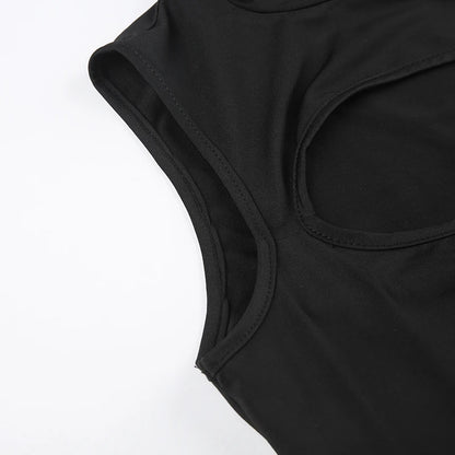 Black Hollow Out Bodysuit – Rave Clubwear, Backless, Sexy Streetwear Jumpsuit